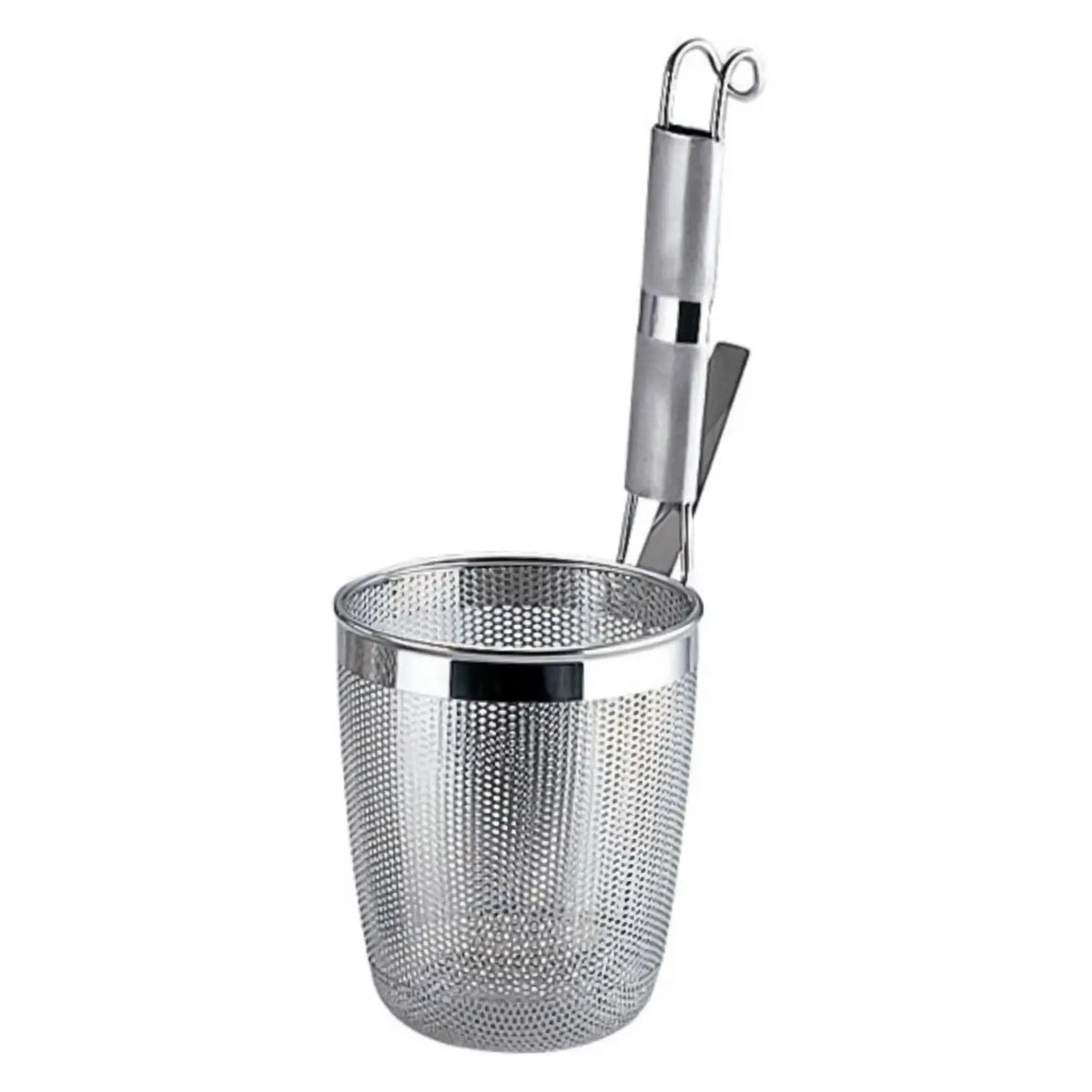 YUKIWA Stainless Steel Perforated Udon Tebo Noodle Strainer Round Base with Metal Handle