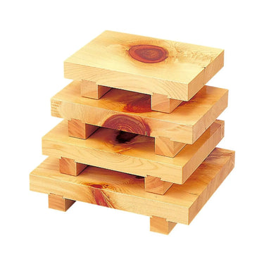 Yamacoh Hinoki Cypress Wooden Knot Grain Sushi Geta Plate