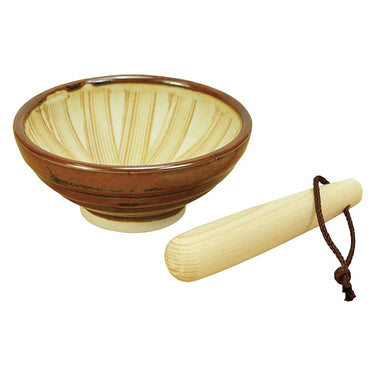 Yamacoh Seto Ware Ceramic Suribachi Mortar 90mm with Wood Pestle