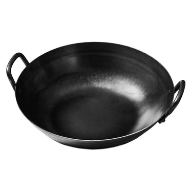 Yamada Hammered Iron Double-Handle Induction Flat Bottom Wok 1.6mm