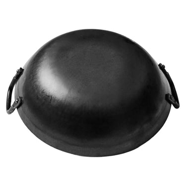 Yamada Hammered Iron Double-Handle Pre-Seasoned Flat Bottom Wok 1.2mm
