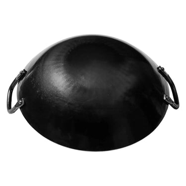 Yamada Hammered Iron Double-Handle Pre-Seasoned Round Bottom Wok 1.6mm