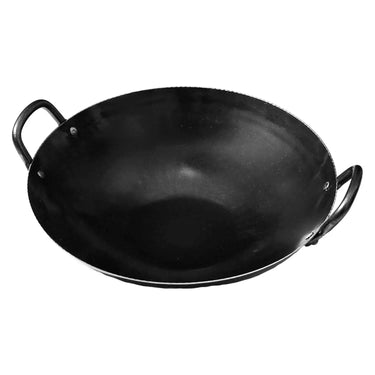 Yamada Hammered Iron Double-Handle Round Bottom Wok