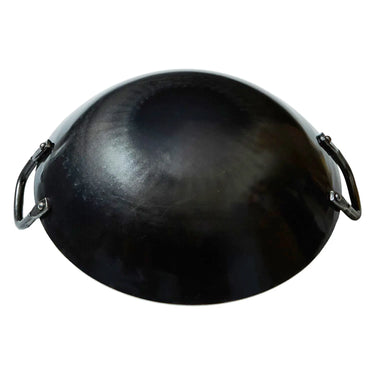 Yamada Hammered Iron Double-Handle Round Bottom Wok