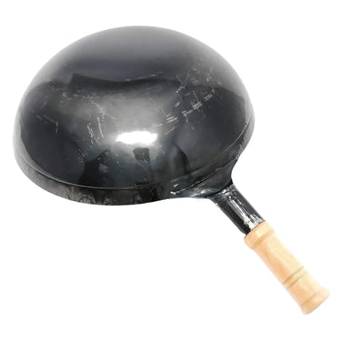 Yamada Hammered Iron Round Bottom Wok with Wooden Handle 1.6mm