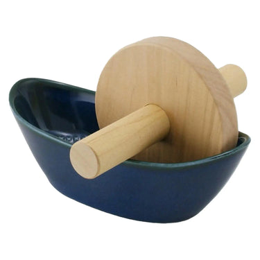 Zero Japan Ceramic Herb Grinding Bowl with Wood Roller