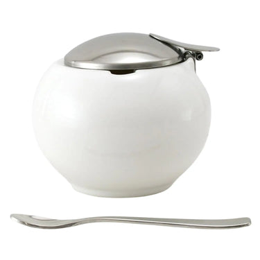 Zero Japan Ceramic Round Condiment Pot with Condiment Spoon