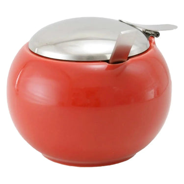 Zero Japan Ceramic Round Condiment Pot with Sugar Ladle