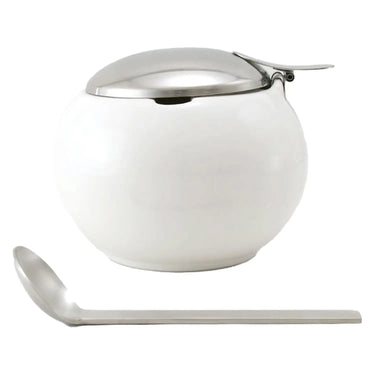 Zero Japan Ceramic Round Condiment Pot with Sugar Ladle