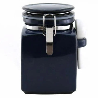 Zero Japan Ceramic Square Canister 1000ml with Ceramic Spoon