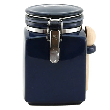 Zero Japan Ceramic Square Canister 500ml with Wooden Spoon