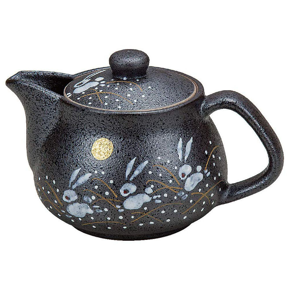 Kutani Ware Hopping Rabbit Kyusu Teapot with Tea Strainer