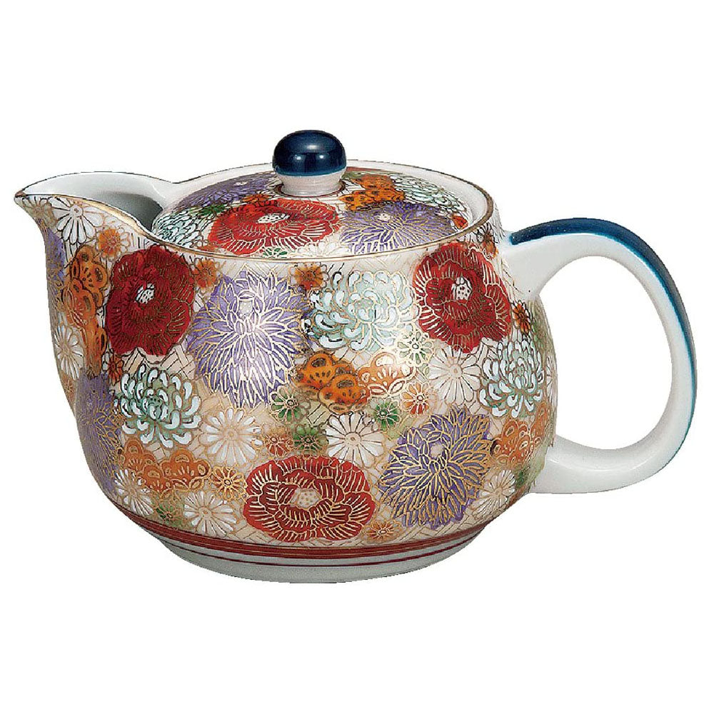 Kutani Ware Hanazume Floral Teapot