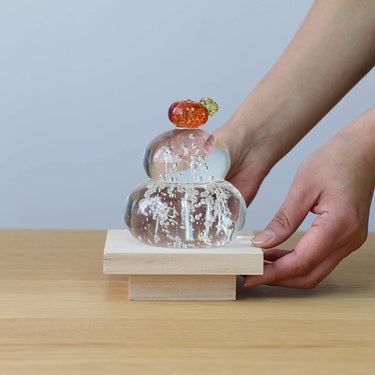 Aderia Soda Glass Kagami Mochi New Year Ornament