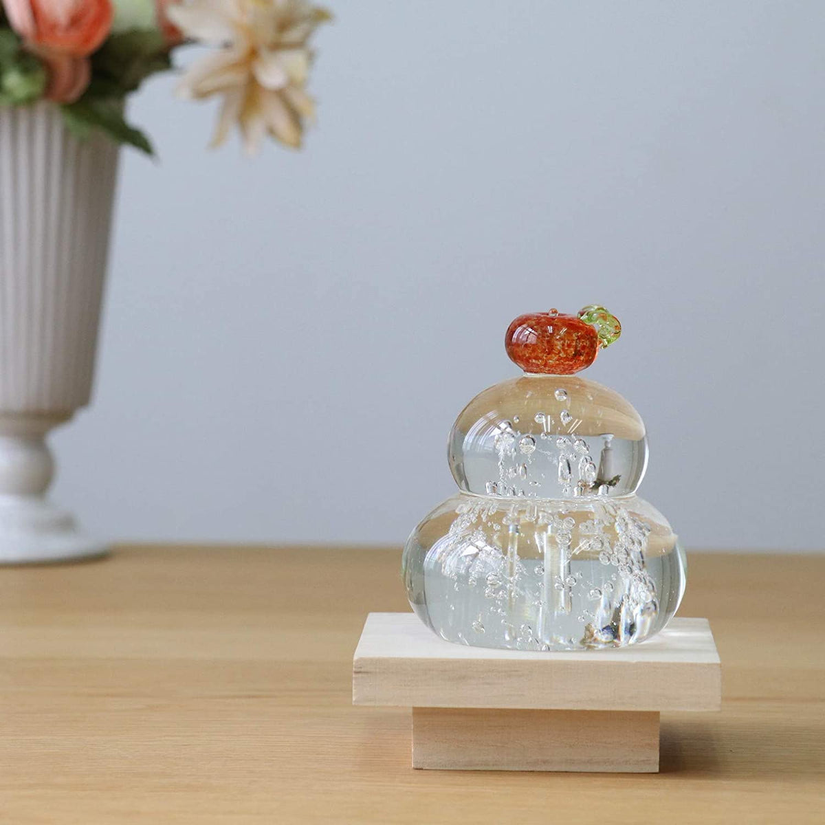ADERIA Soda Glass Kagami Mochi New Year Ornament