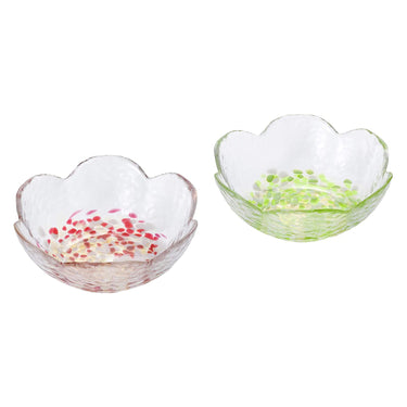 Aderia Tsugaru Vidro Soda-Lime Glass Apple Small Bowl Set