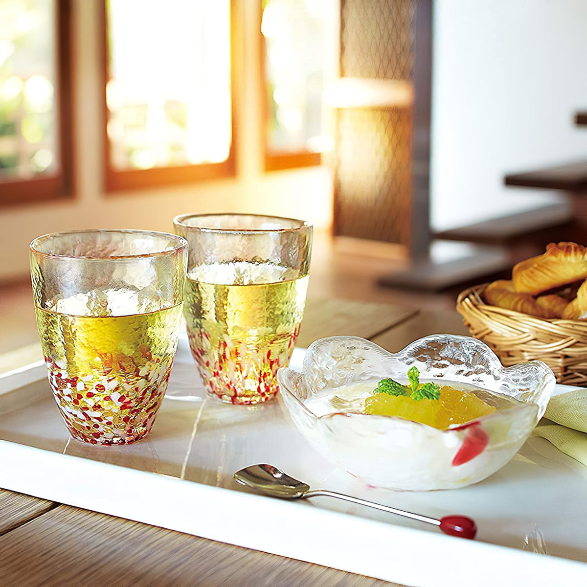 ADERIA Tsugaru Vidro Soda-Lime Glass Apple Small Bowl Set