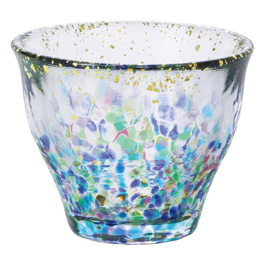 Aderia Tsugaru Vidro Soda-Lime Glass Gold Leaf Paint Guinomi Sake Cup