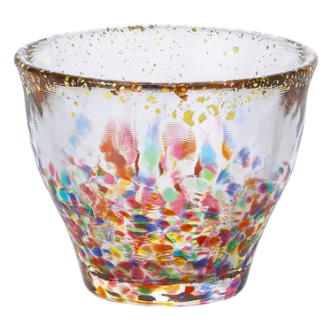 Aderia Tsugaru Vidro Soda-Lime Glass Gold Leaf Paint Guinomi Sake Cup