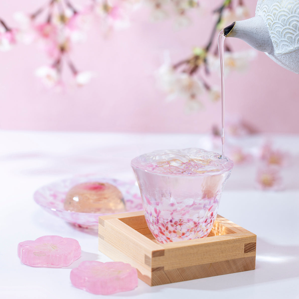 ADERIA Tsugaru Vidro Soda-Lime Glass Sakura Sakeware