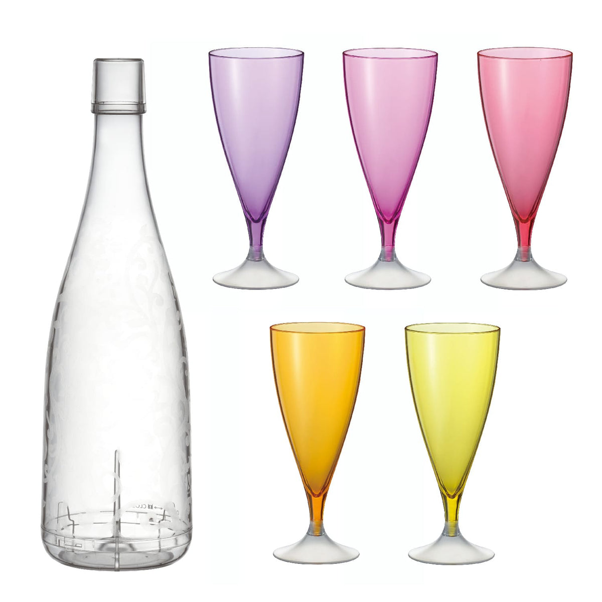 Akebono Glass Five Champagne Glass Set