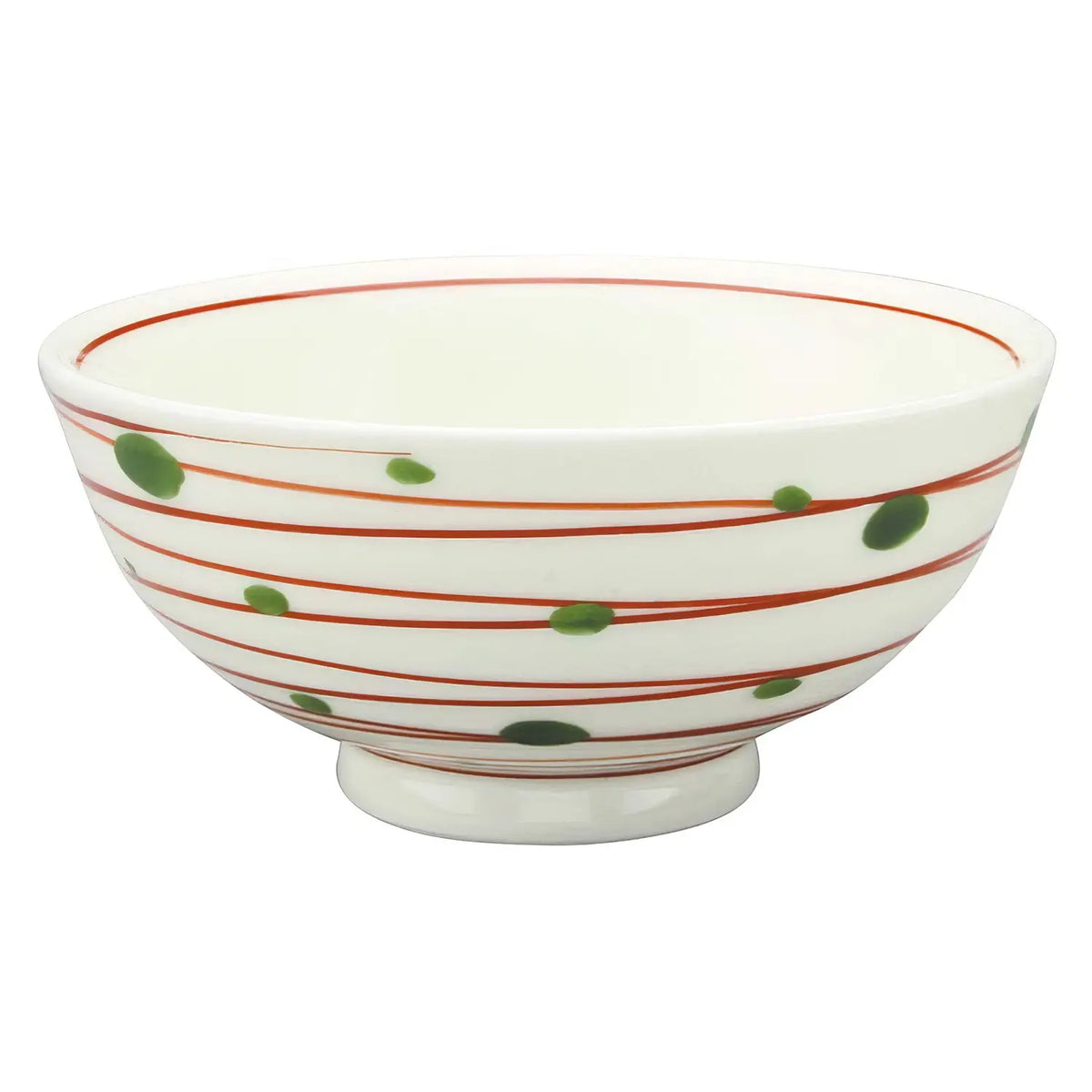 EBM Porcelain Tempered Rice Bowl Akasuji 11.5cm