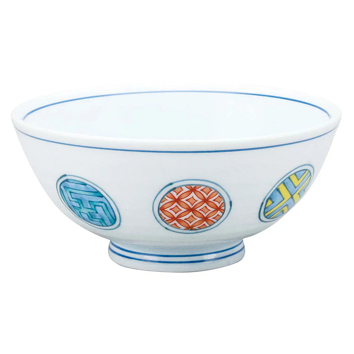 EBM Porcelain Tempered Rice Bowl Marumon 11.5cm