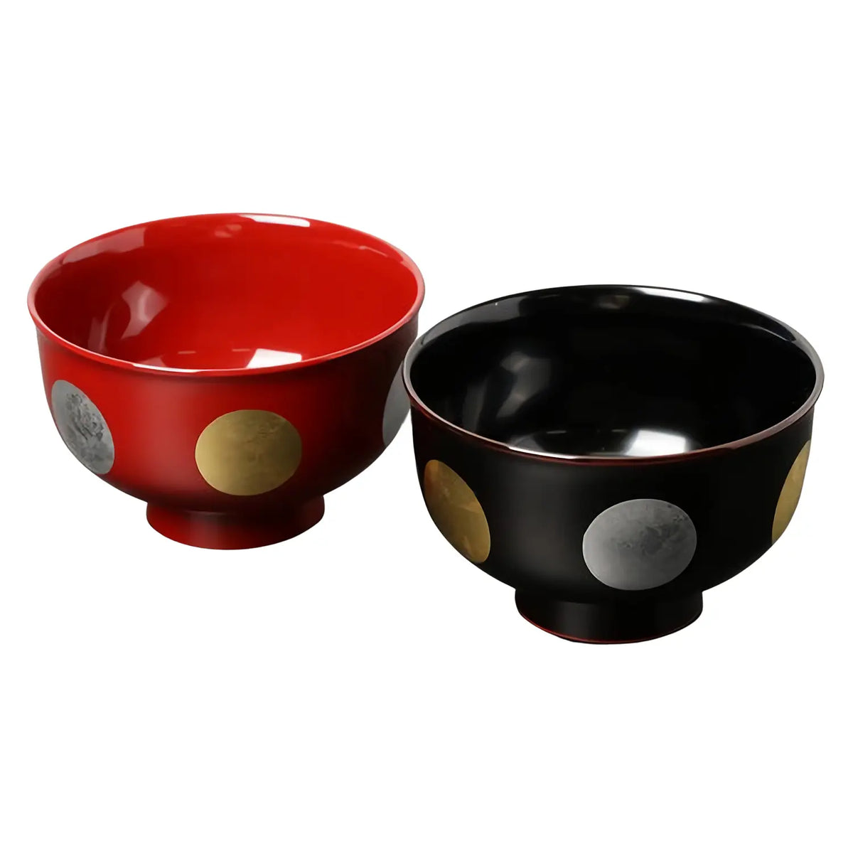 Echizen Shikki Makie Synthetic Resin Couple Bowls Sun and Moon