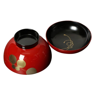 Echizen Shikki Makie Synthetic Resin Couple Soup Bowls Six Gourds