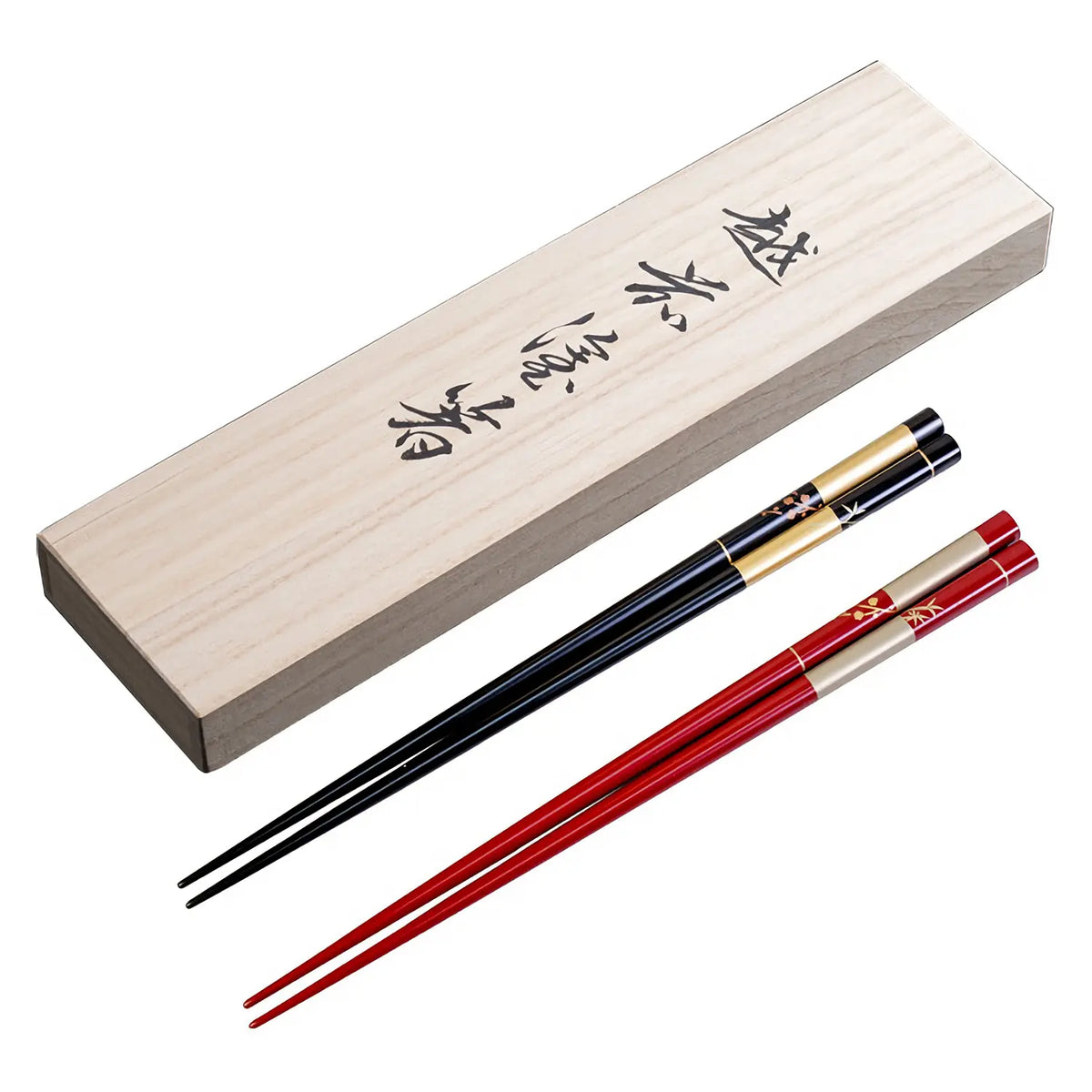 Echizen Shikki Makie Wood Couple Chopsticks Ichimatsu