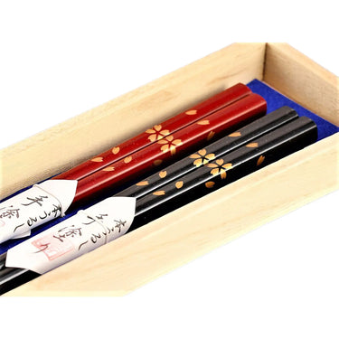 Echizen Shikki Makie Wood Couple Chopsticks Sakura