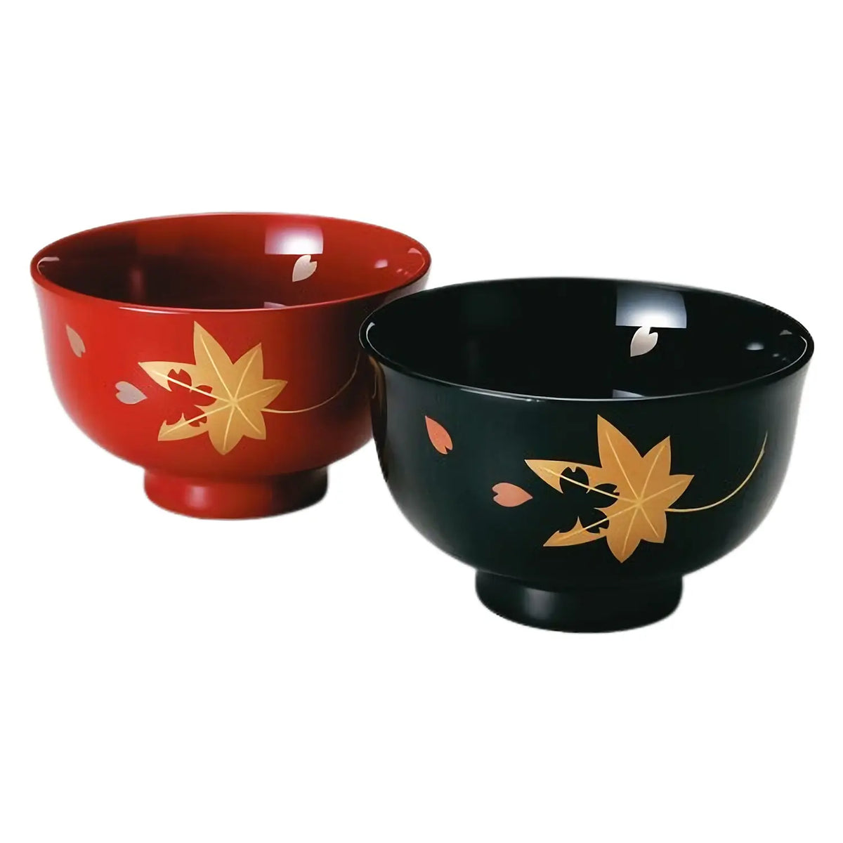 Echizen Shikki Makie Wood Couple Soup Bowls Spring and Autumn