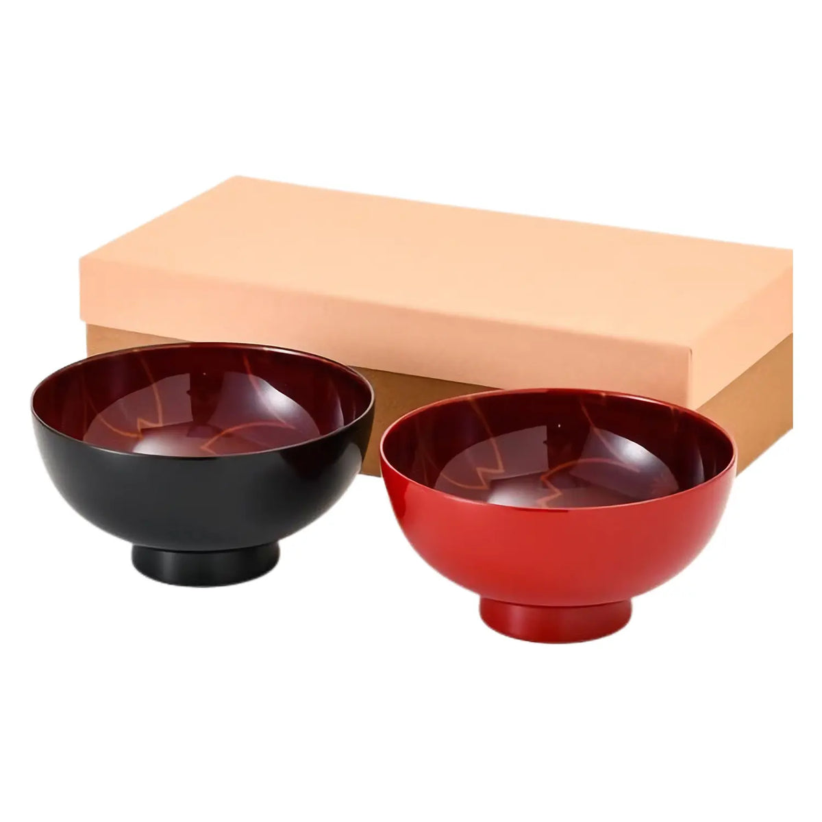 Echizen Shikki Synthetic Resin Couple Bowls Sandalwood