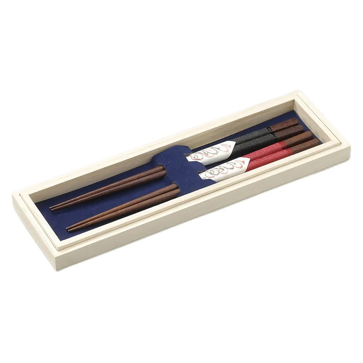 Echizen Shikki Wood Couple Chopsticks Nuno-bari