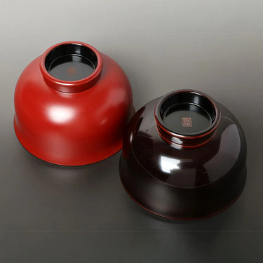 Echizen Shikki Wood Couple Soup Bowls Hasori