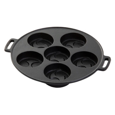Asahi Chuzo Cast Iron 6-Piece Obanyaki Pan (Tomoe Pattern)