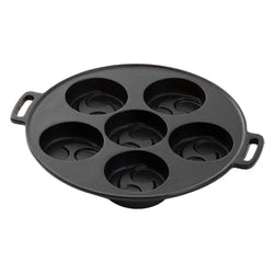 Asahi Chuzo Cast Iron 6-Piece Obanyaki Pan (Tomoe Pattern)