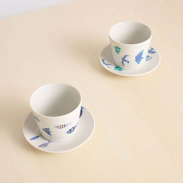 Harekutani Porcelain Blue Bird Cup & Saucer