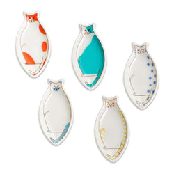 Harekutani Porcelain Cat Petit Plate 5-Piece Set