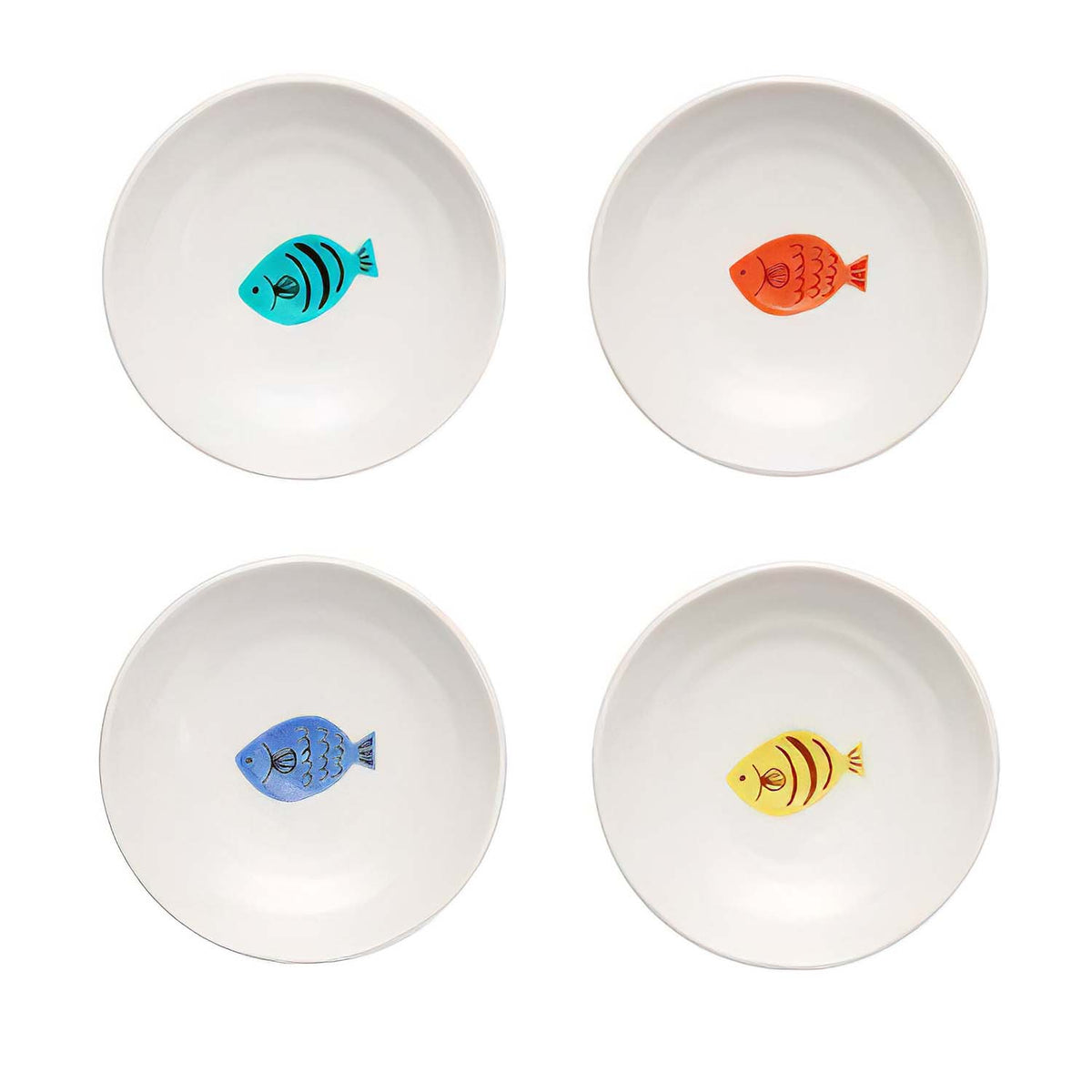 HAREKUTANI Porcelain Fish Small Plate Set (4 Plates)