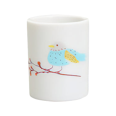 Harekutani Porcelain Perch Bird Toothbrush Holder