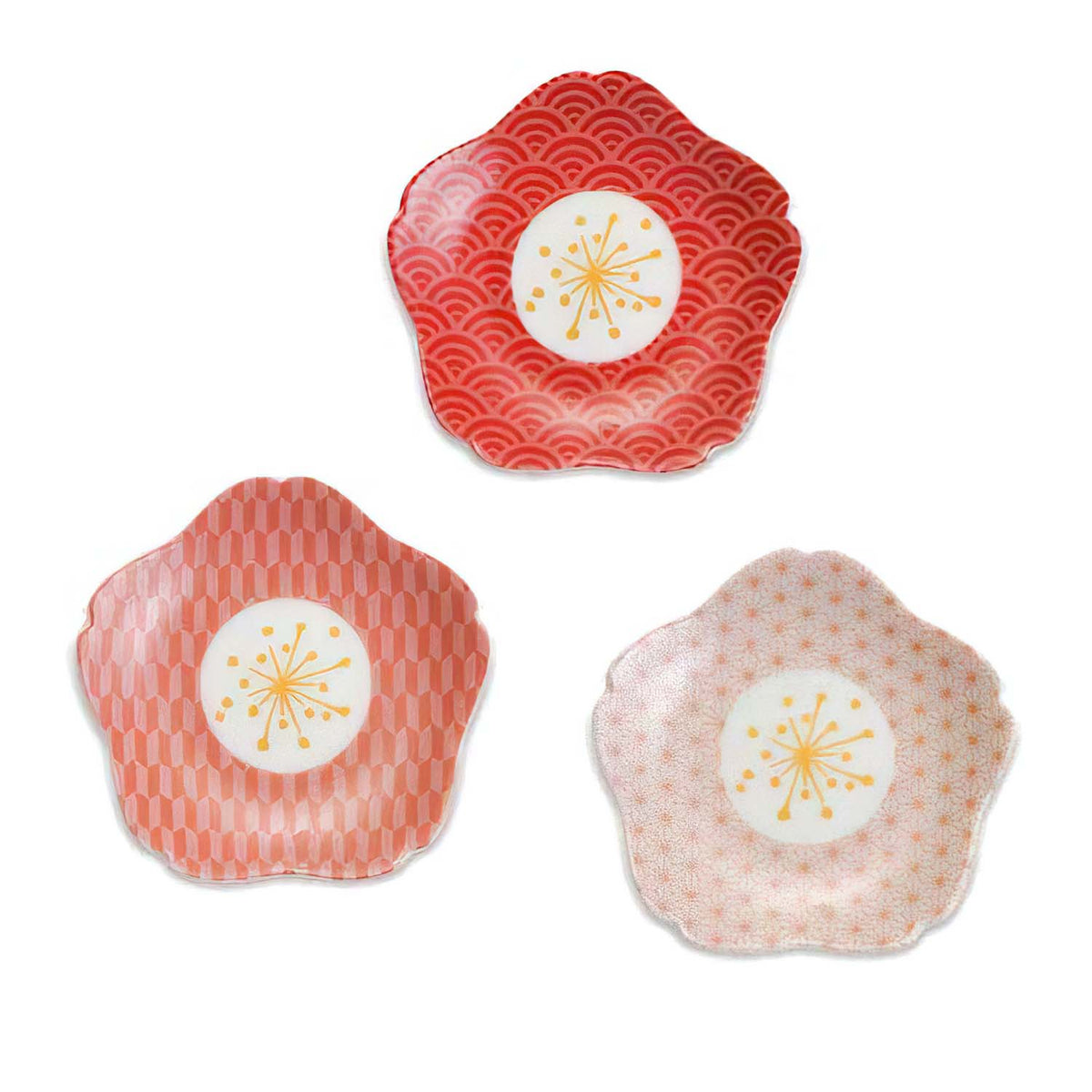 HAREKUTANI Porcelain Sakura Plate Set (3 Plates)