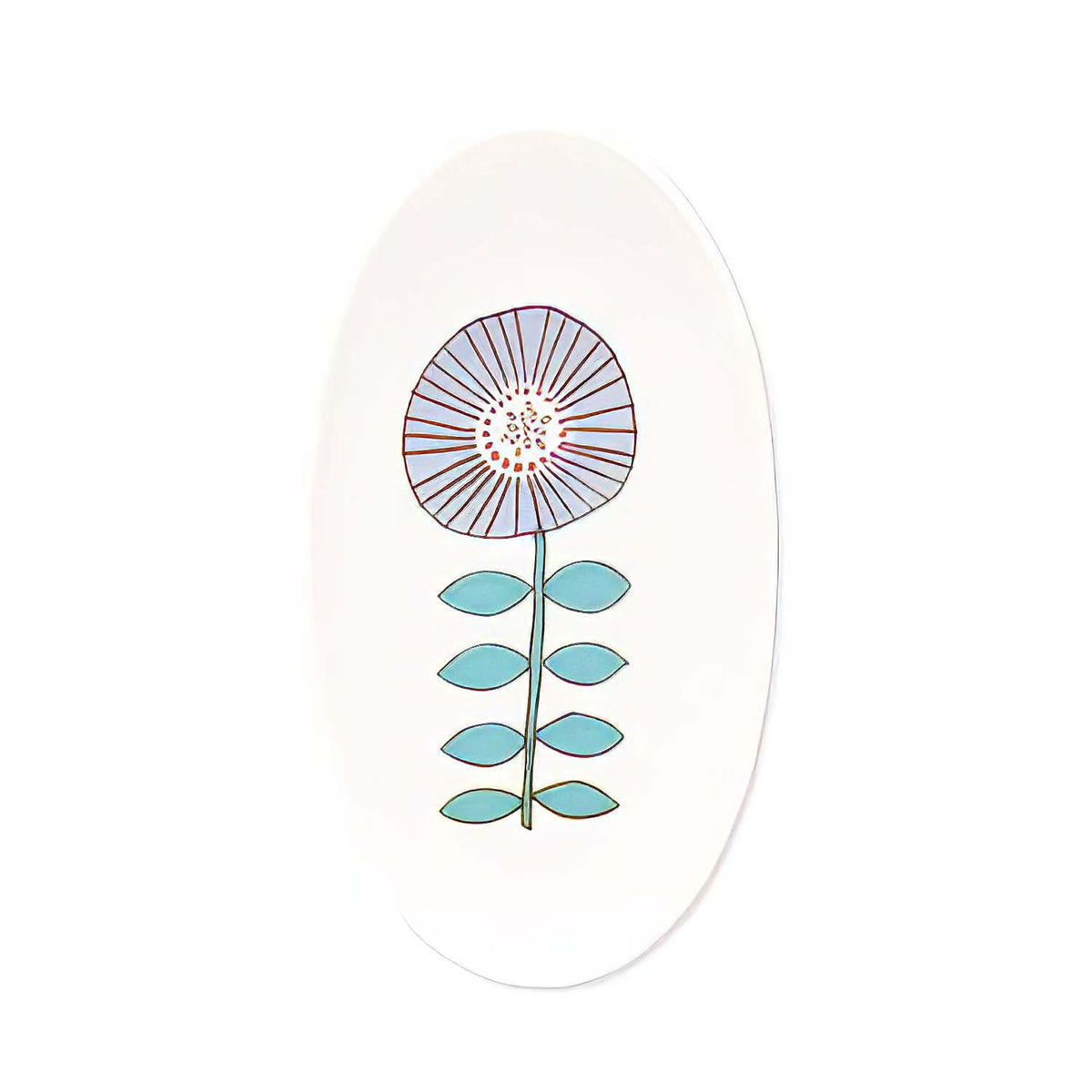 HAREKUTANI Porcelain Single Flower Small Oval Plate