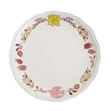 Harekutani Porcelain Tree Nuts Bird Plate