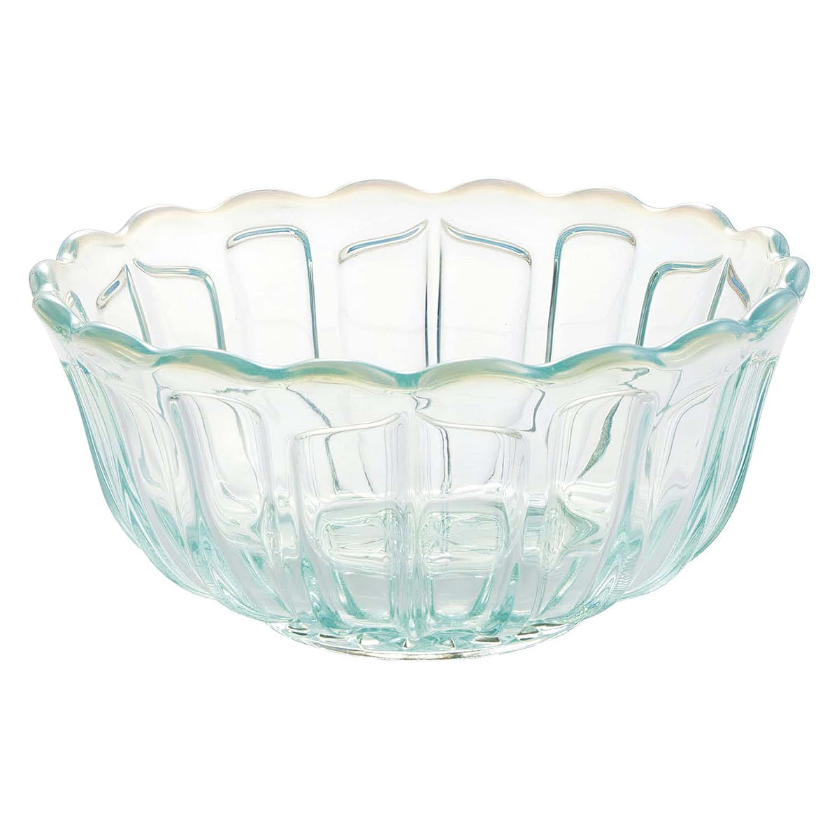 Hirota Glass Yukinohana Soda-Lime Glass Blue Shallow Bowl