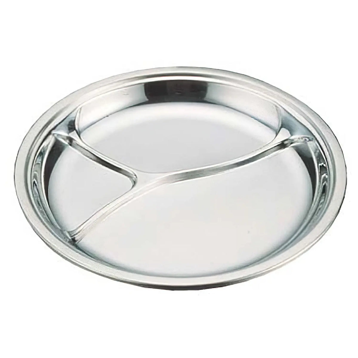 Ikeda Ecoclean Stainless Steel 3 Compartments Lunch Plate