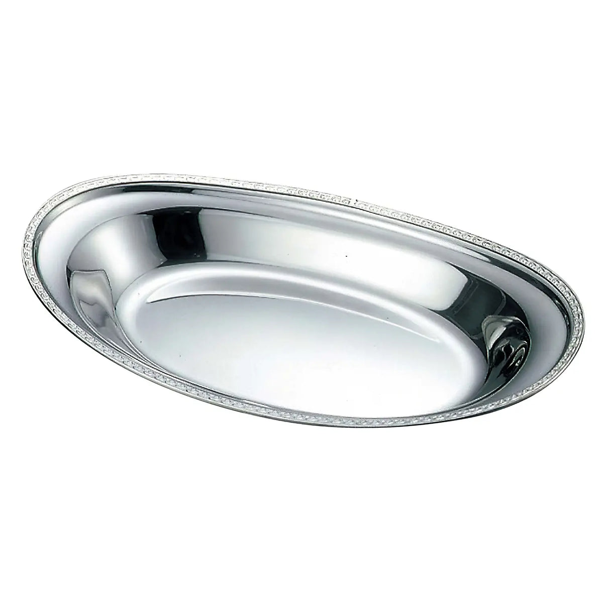 Ikeda Stainless Steel Curry Plate Wave Pattern