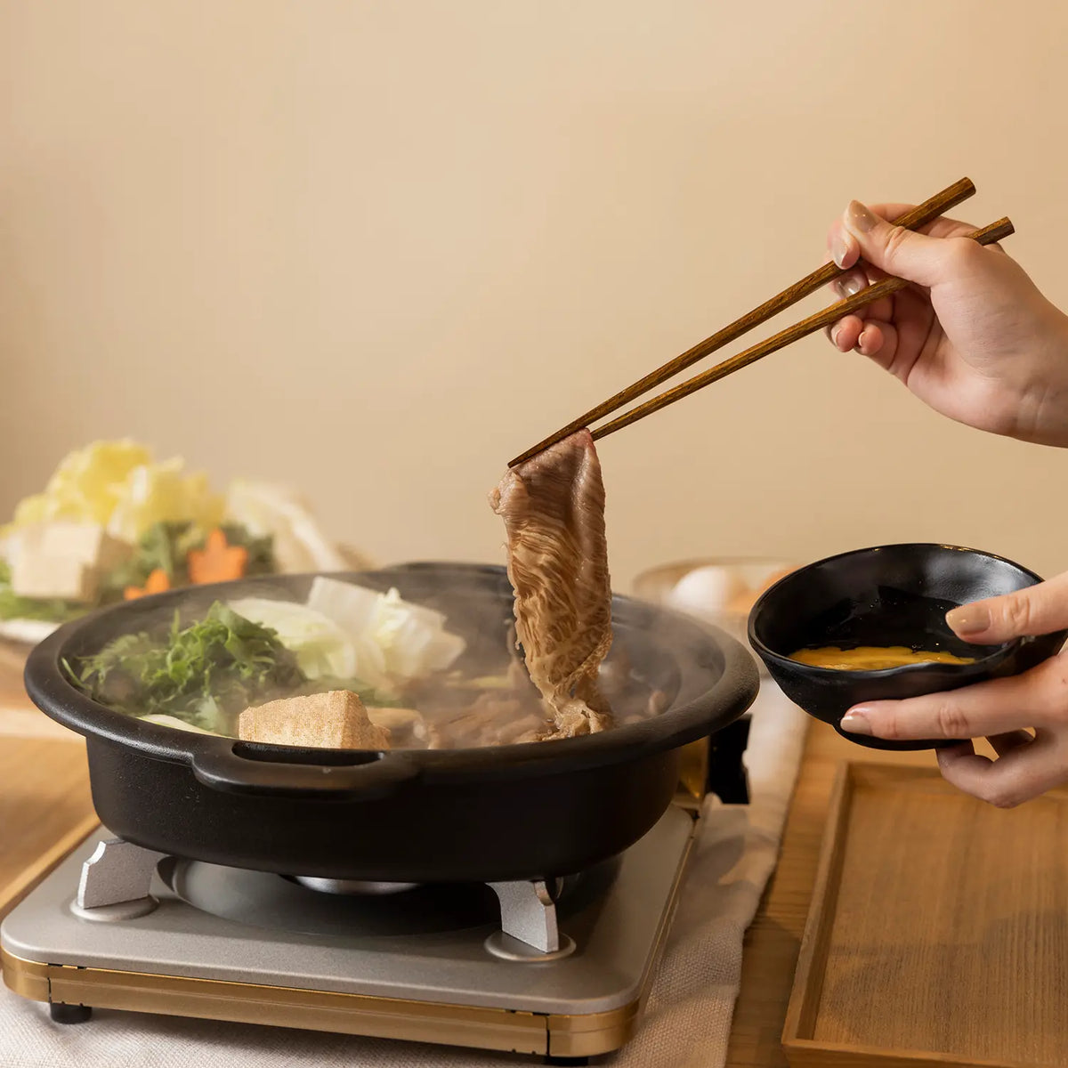  BIUDECO Stew Pot Shabu Pot Sauce Pan with Lid Cast