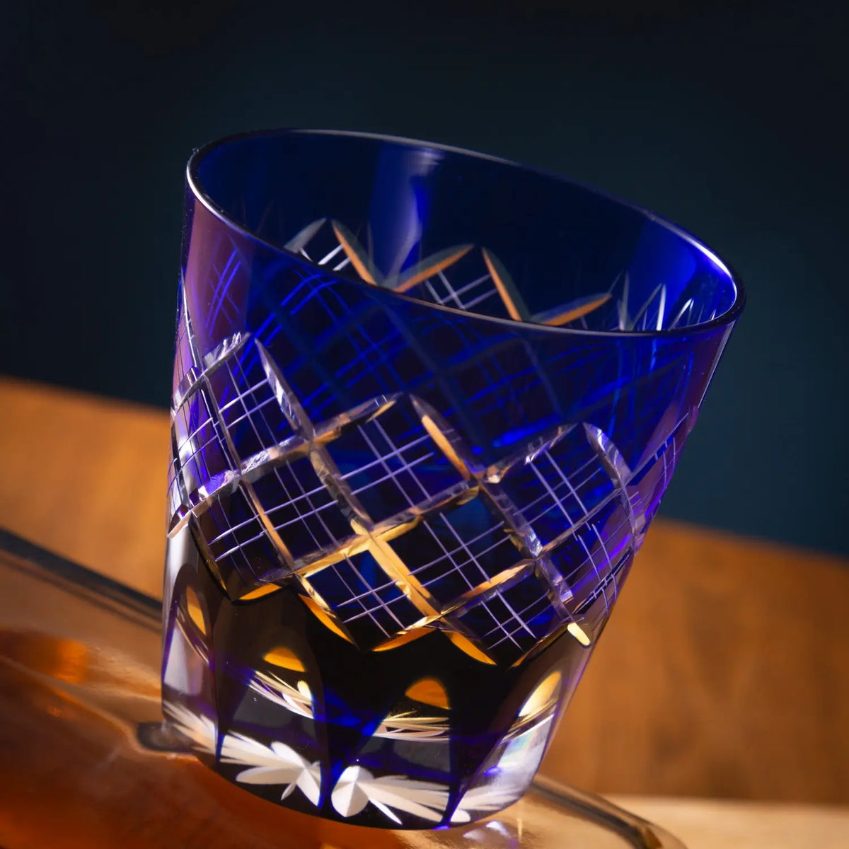 KIMOTO GLASS TOKYO Edo Kiriko Old Fashioned Glass Layered Yarai