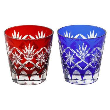 Kimoto Glass Tokyo Edo Kiriko Pair Old Fashioned Glass Hoshikenbishi